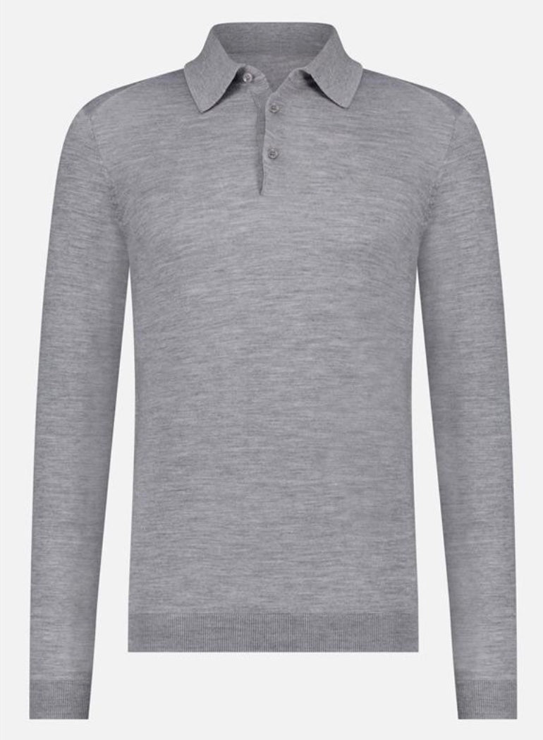 Longsleeve polo - 100% extrafine merino