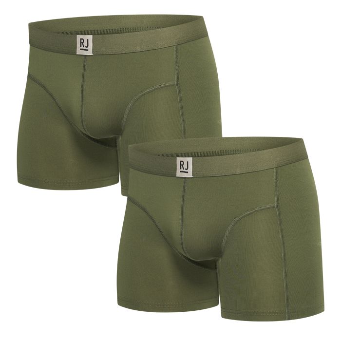 RJ Bodywear 2-Pack Heren Boxershort Donkergroen