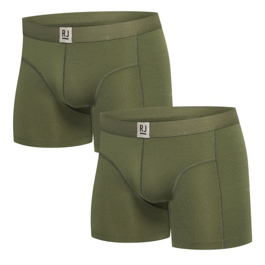 RJ Bodywear 2-Pack Heren Boxershort Donkergroen