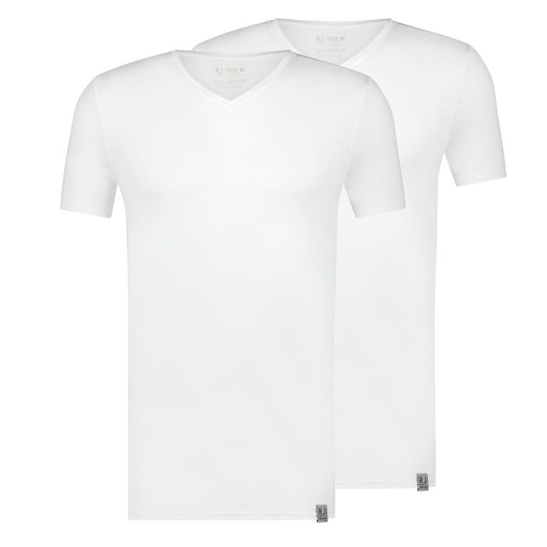 2-Pack Heren Ondershirt V-hals Wit