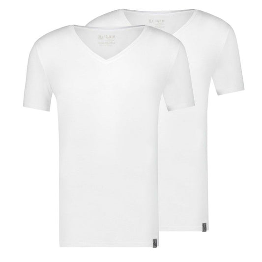 2-Pack Heren Ondershirt Diepe V-hals Wit