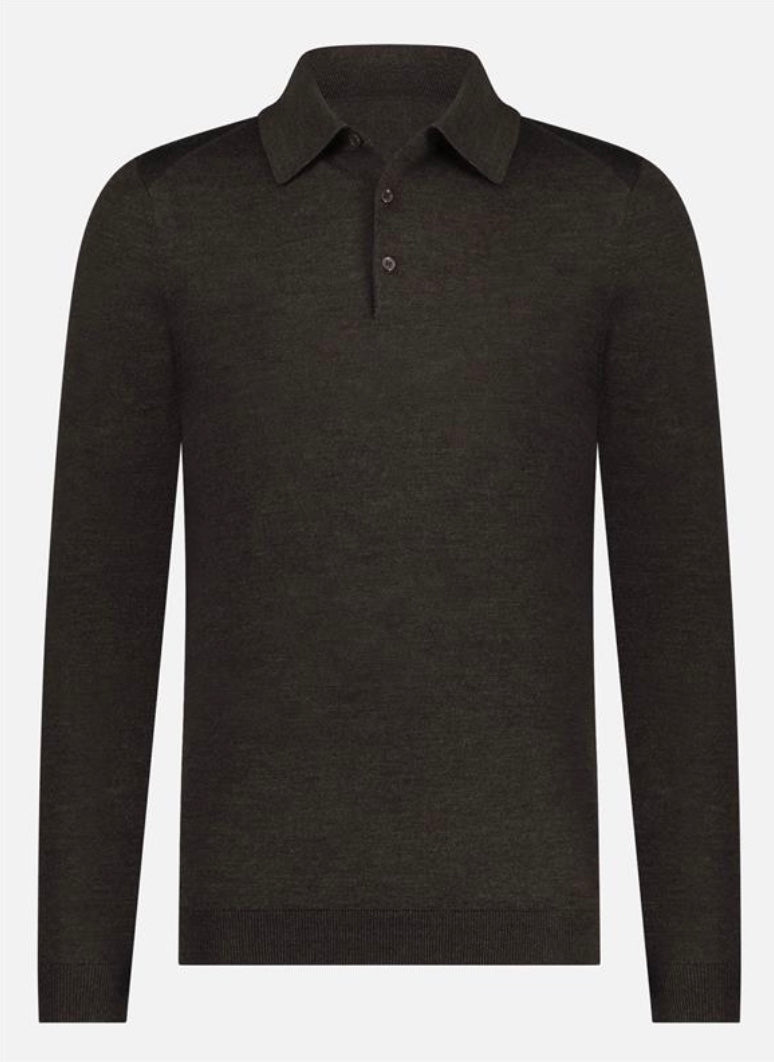 Longsleeve polo - 100% extrafine merino