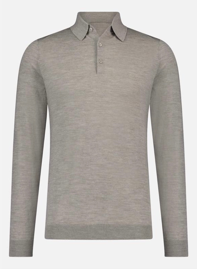 Longsleeve polo - 100% extrafine merino
