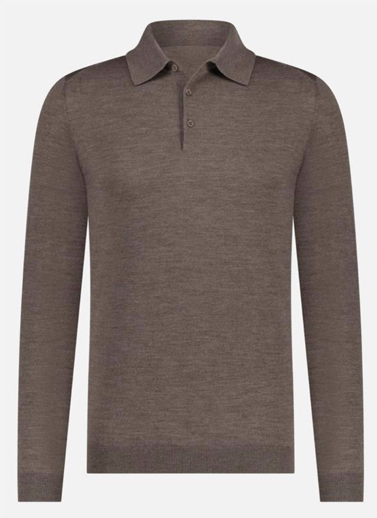 Longsleeve polo - 100% extrafine merino