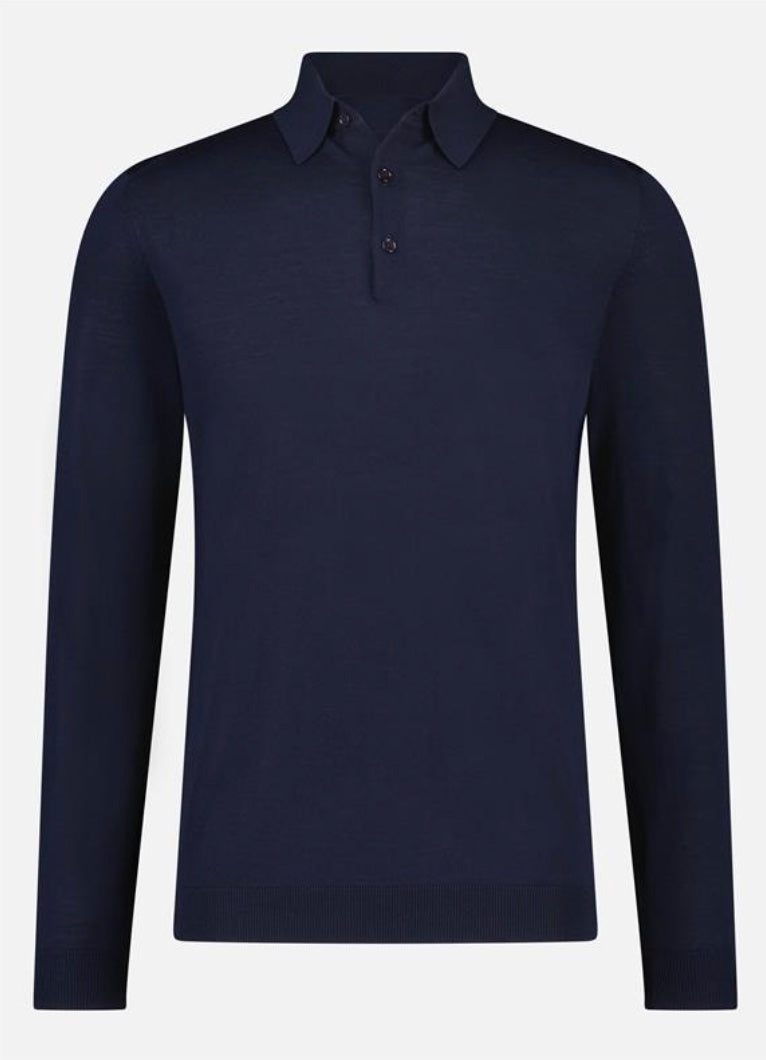 Longsleeve polo - 100% extrafine merino