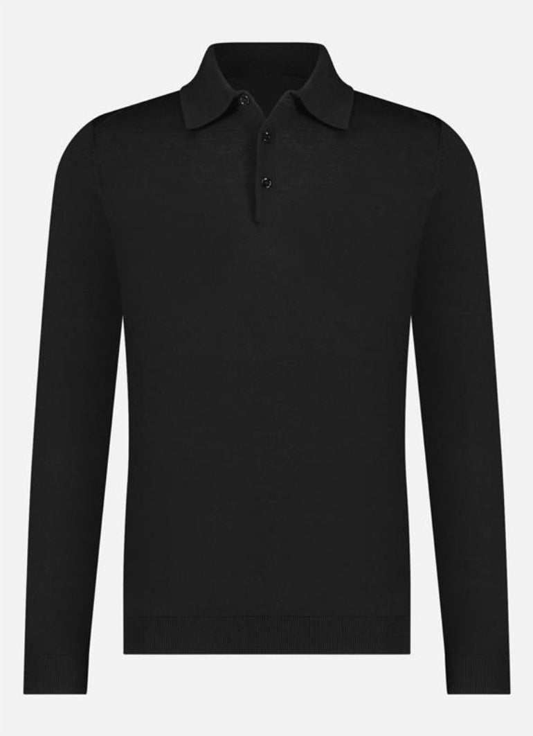 Longsleeve polo - 100% extrafine merino