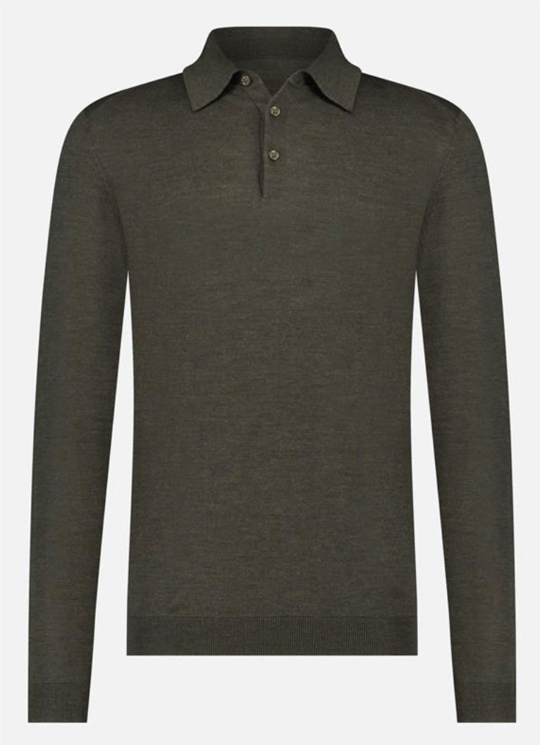 Longsleeve polo - 100% extrafine merino